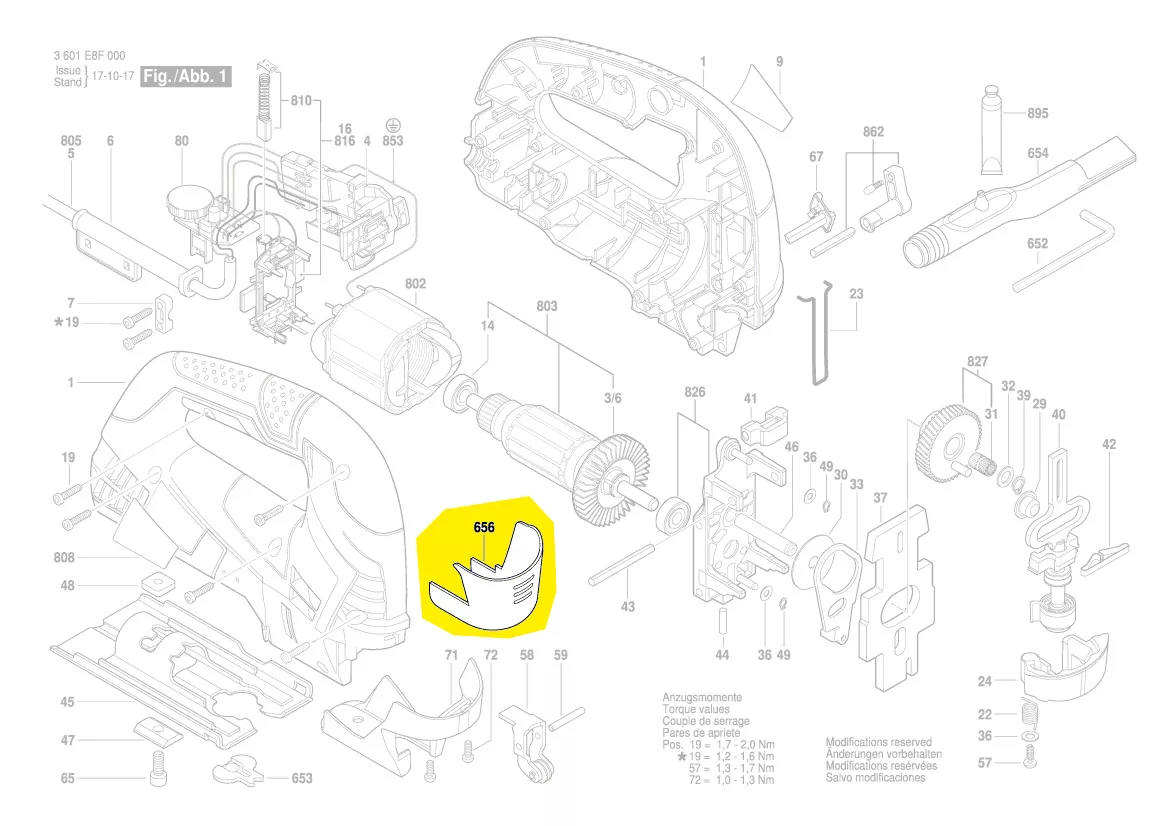 Capot recouvrement pour GST 90 BE / GST 90 E Bosch